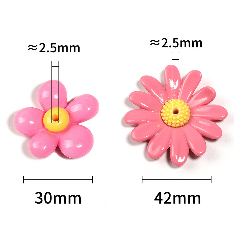 Wholesale 50pcs Diy Resin Small Daisy Flower Beads